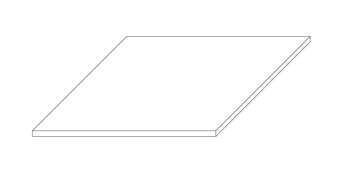 Outline of a flat roof skin. Clicking this image will open an editable pdf where you can enter your roof skin dimensions.